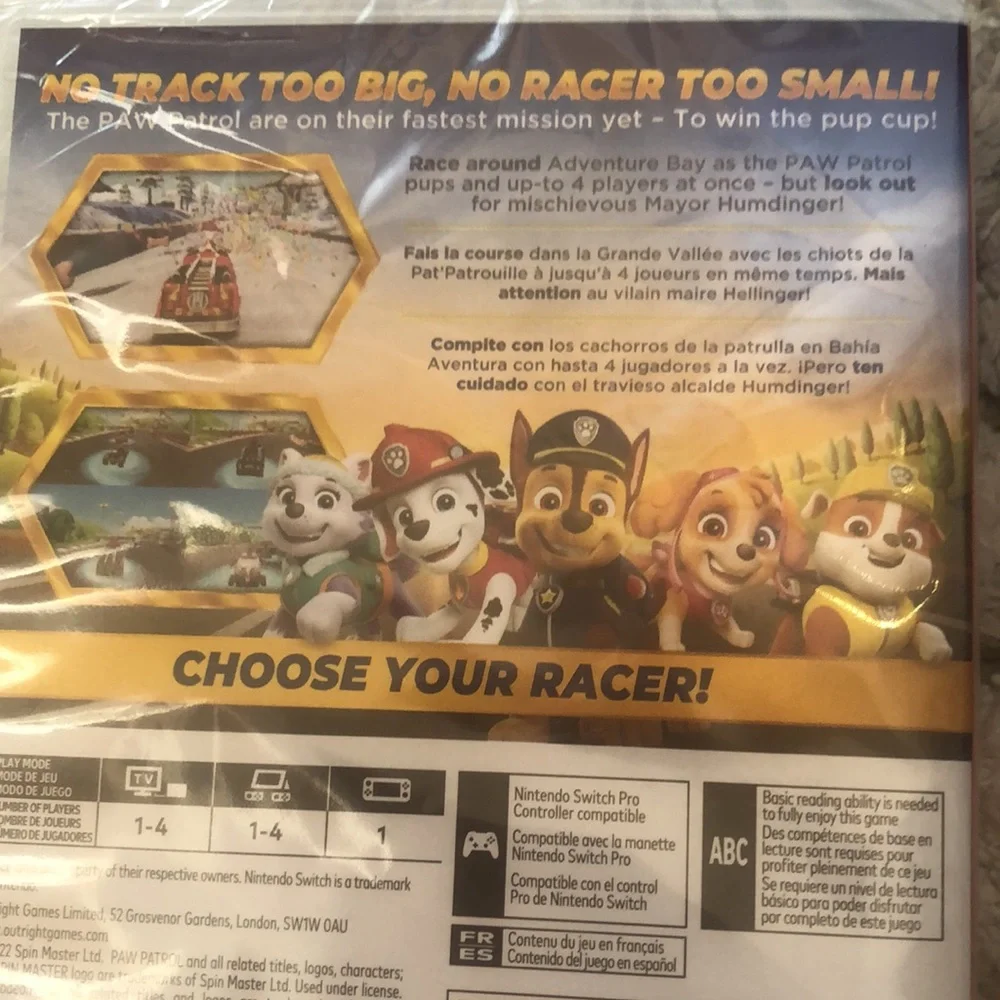Paw Patrol NIB Grand Prix Nintendo Switch Game